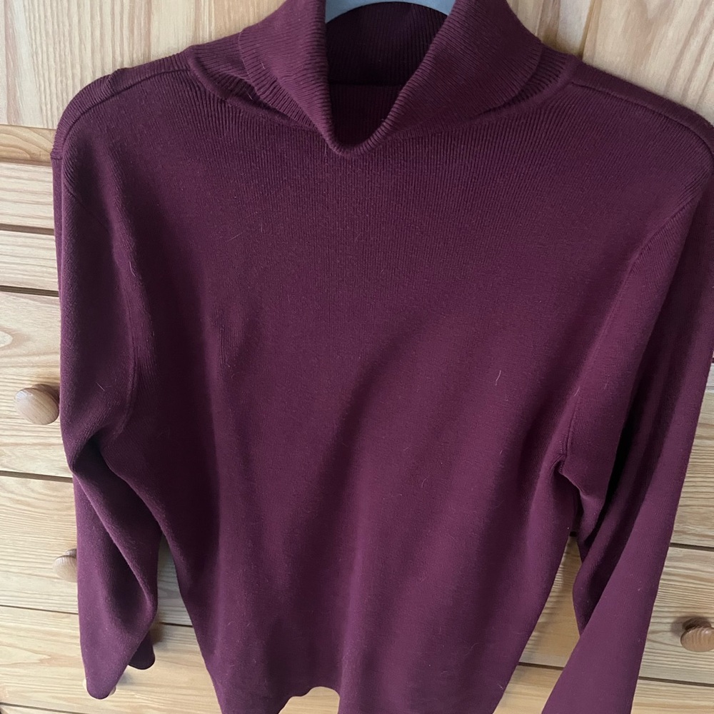 Chico's Rich Burgundy Turtleneck Sweater Size 2